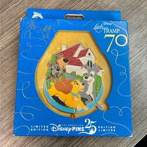 Disney Parks Lady and the Tramp Jumbo Pin LE 2000